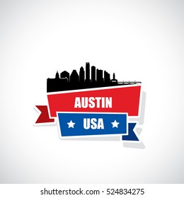 Austin ribbon banner, Texas, USA  - vector illustration