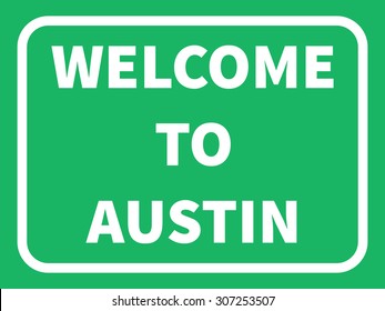 Austin road sign background. Vector illustration EPS8
