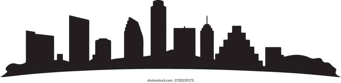 Skyline von Austin. Design Vektor schwarze Silhouette
