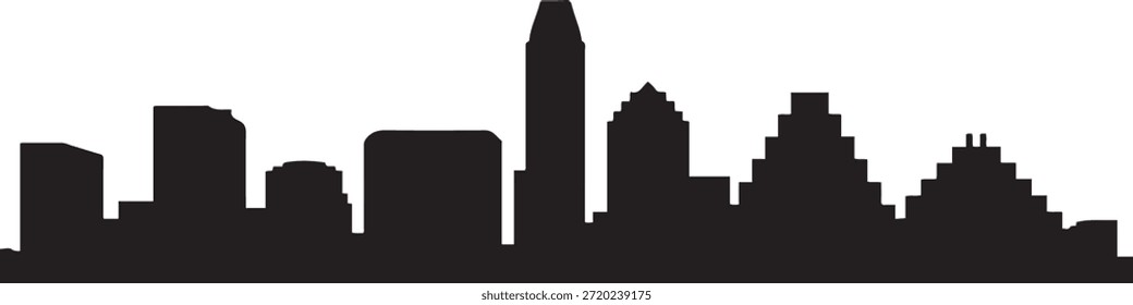 Skyline von Austin. Design Vektor schwarze Silhouette
