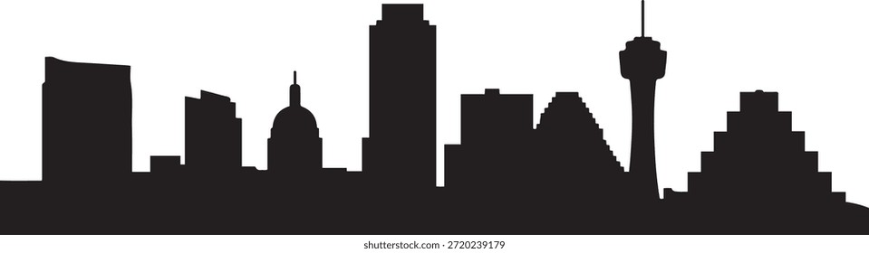 Skyline von Austin. Design Vektor schwarze Silhouette
