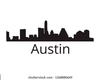 Austin skyline silhouette vector of famous places