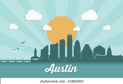 Austin Skyline - Vector Illustration