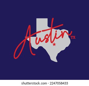 Austin mit Zustand der texas Karte Star uns State-Design-Hintergrund für Werbung Banner, Broschüre, Website Landingpage, Notebook-Cover Vektoreps.