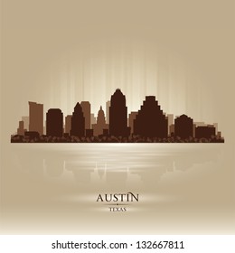 Austin Texas City Skyline Silhouette. Vector Illustration