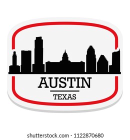 Austin Texas Label Stamp Icon Skyline City Design Tourism