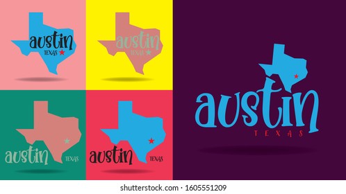 Austin Texas Logo Design Concept, Vector Eps 10
