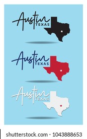 Austin Texas Map , can be use for website template advertisement attachment poster banner souvenir printing coffee mug cap Vector EPS 10.