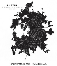 Austin Texas map vector poster flyer