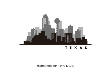 Austin Texas Skyline Landmarks Silhouette Vector Stock Vector (Royalty ...
