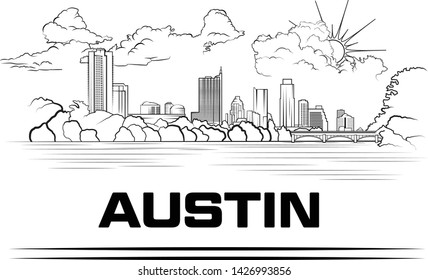 Austin Texas Skyline Vector Illustration