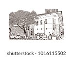 Austin, Texas, USA. Hand drawn sketch illustration in vector.