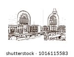 Austin, Texas, USA. Hand drawn sketch illustration in vector.