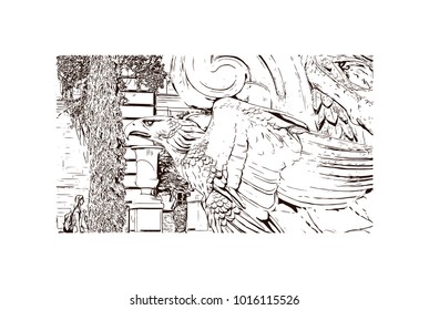 Austin, Texas, USA. Hand drawn sketch illustration in vector.
