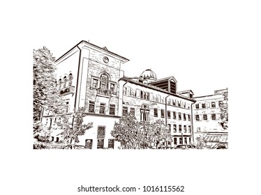 Austin, Texas, USA. Hand drawn sketch illustration in vector.
