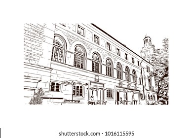 Austin, Texas, USA. Hand drawn sketch illustration in vector.