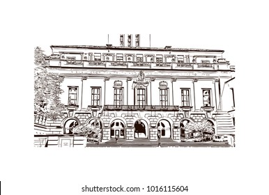 Austin, Texas, USA. Hand drawn sketch illustration in vector.