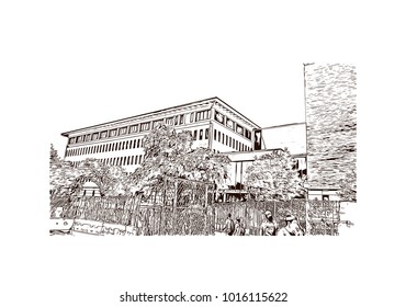Austin, Texas, USA. Hand drawn sketch illustration in vector.