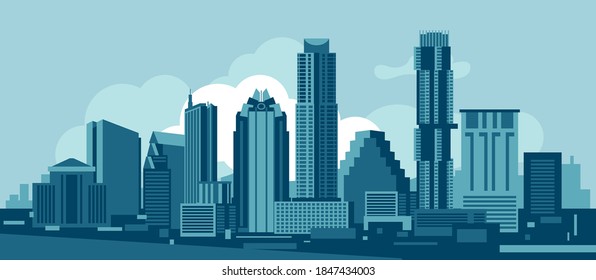 Austin Texas USA skyline vector illustration