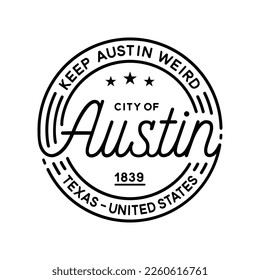 Austin Texas Vector design template. Austin Texas logotype. Vector and illustration.