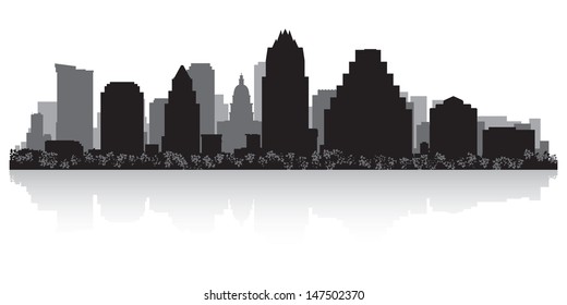 Austin USA City Skyline Silhouette Vector Illustration