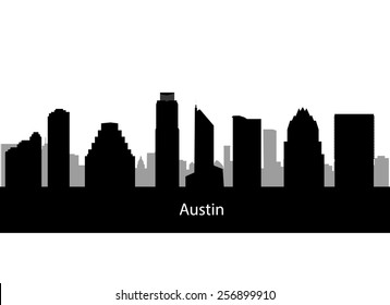 Austin,Texas city silhouette