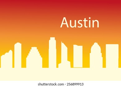 Austin,Texas city silhouette