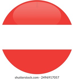 Austira flag vector icon. Glossy round icon with flag of the Wales on white background