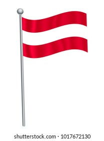 austlia waving flag on flagpole vector illustration.3d vector icon isolated on white background