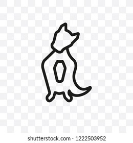 Austrailian Shepard dog vector linear icon isolated on transparent background, Austrailian Shepard dog transparency concept can be used for web and mobile