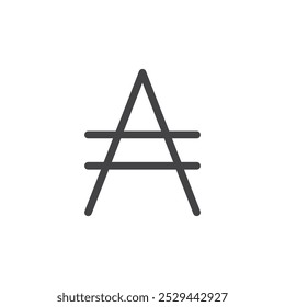 Austral icon Thin outline art symbol