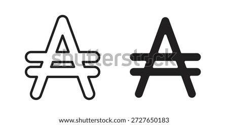 Austral sign in doodle and stroke style.
