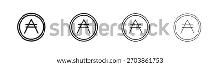 Austral signs linear vector icon in a editable style.