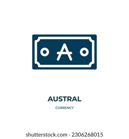 austral vector icon. austral, economy, money filled icons from flat currency concept. Isolated black glyph icon, vector illustration symbol element for web design and mobile apps