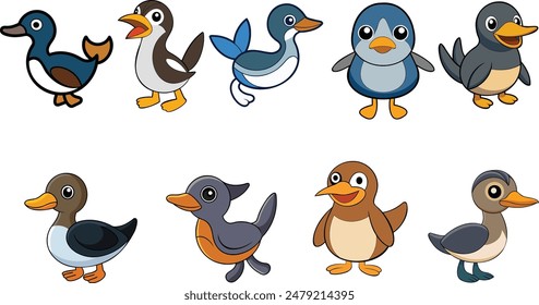 Australasian Grebe design ,animal vector design