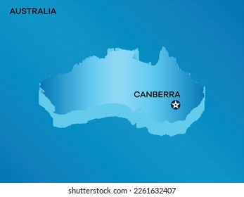 Australia 3D Isometric map with Capital Mark Canberra Vector Illustration Design