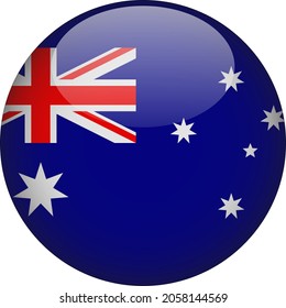 Australia 3D Rounded Country Flag Icon