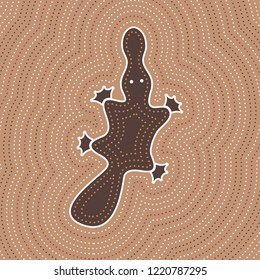 Australia aboriginal art vector. Platypus