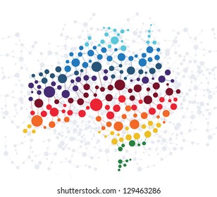 Australia abstract background with dot connection vector