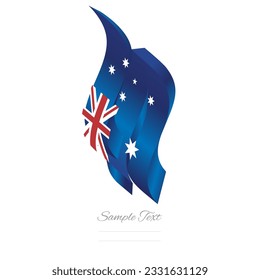 Australia abstract flag logo icon. Australian 3d flag ribbon banner isolated on white background