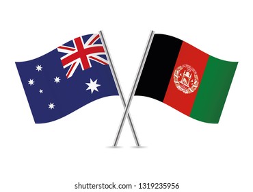 Australia and Afganistan flags. Vector illustration.