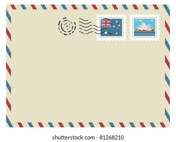 australia airmail envelope with stamps ready for text