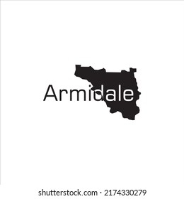 Australia Armidale map and black lettering design on white background