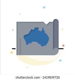 Australia, Australian, Country, Location, Map, Travel Abstract Flat Color Icon Template