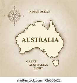 Australia. Australian map retro background.