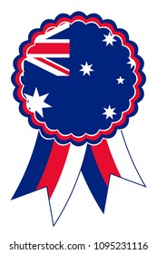 Australia Award Ribbon vector in the original national colours Blue, Red and White.
Representing Commonwealth of Australia in Oceania.