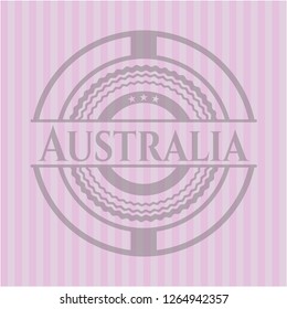 Australia badge with pink background