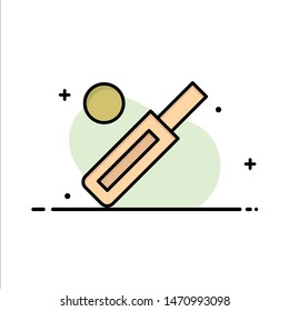 Australia, Ball, Bat, Cricket, Sport  Business Flat Line Filled Icon Vector Banner Template. Vector Icon Template background