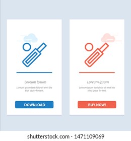 Australia, Ball, Bat, Cricket, Sport  Blue and Red Download and Buy Now web Widget Card Template. Vector Icon Template background