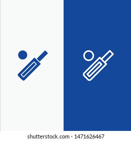 Australia, Ball, Bat, Cricket, Sport Line and Glyph Solid icon Blue banner Line and Glyph Solid icon Blue banner